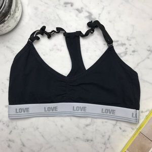 William B LOVE Black Athleisure Lounge Black Bra